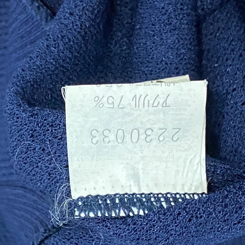 Arnold Palmer Renown Vintage V-Neck Sweater Navy Blue Umbrella Logo Mens M